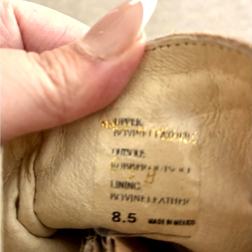 Bed Stu Bruges Knit Slouch Wedge Boots - Tan Rustic Leather -8.5 w BOX - Flaw - Picture 5 of 10